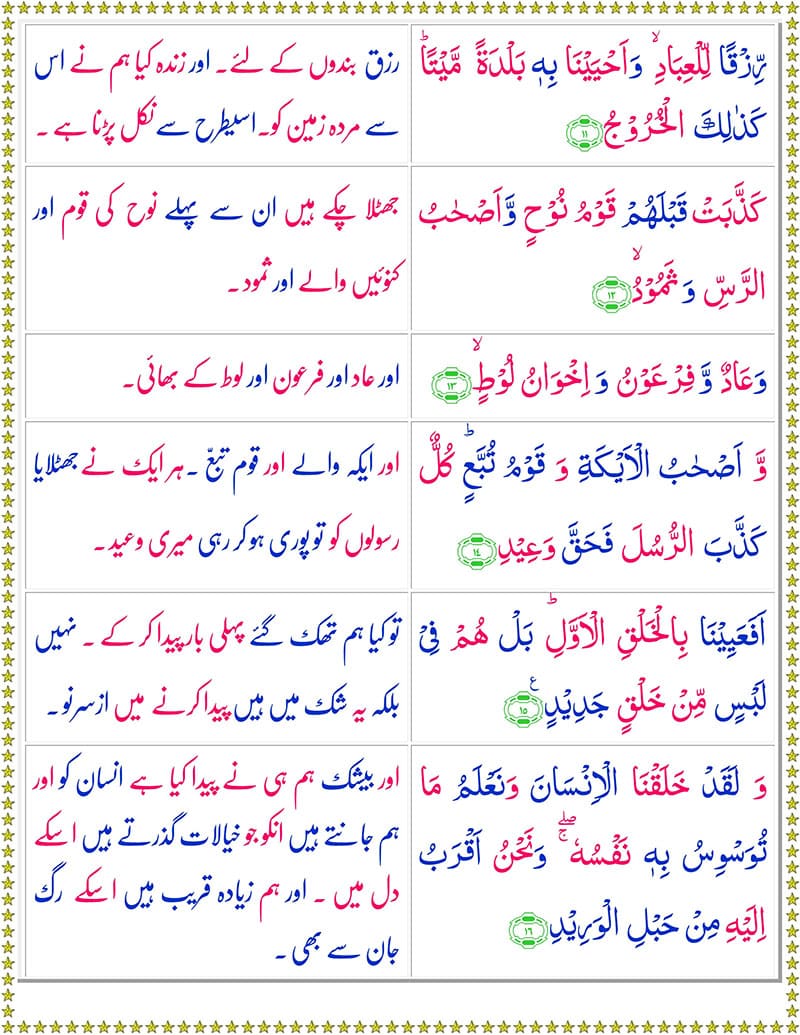 Read Surah Qaf Online