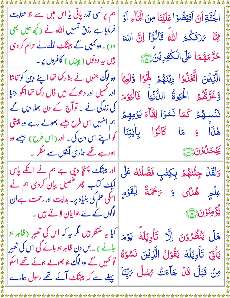 Surah Al-A'raf with Urdu Translation Surah Al Araf with Urdu Translation