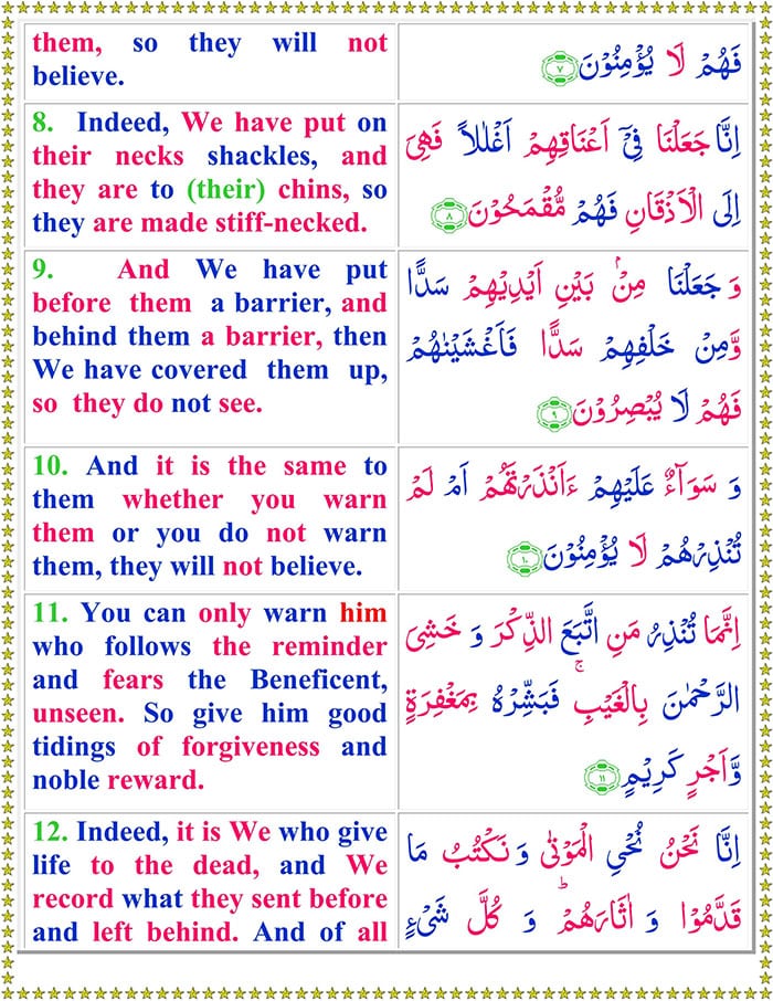 surah yasin in english text