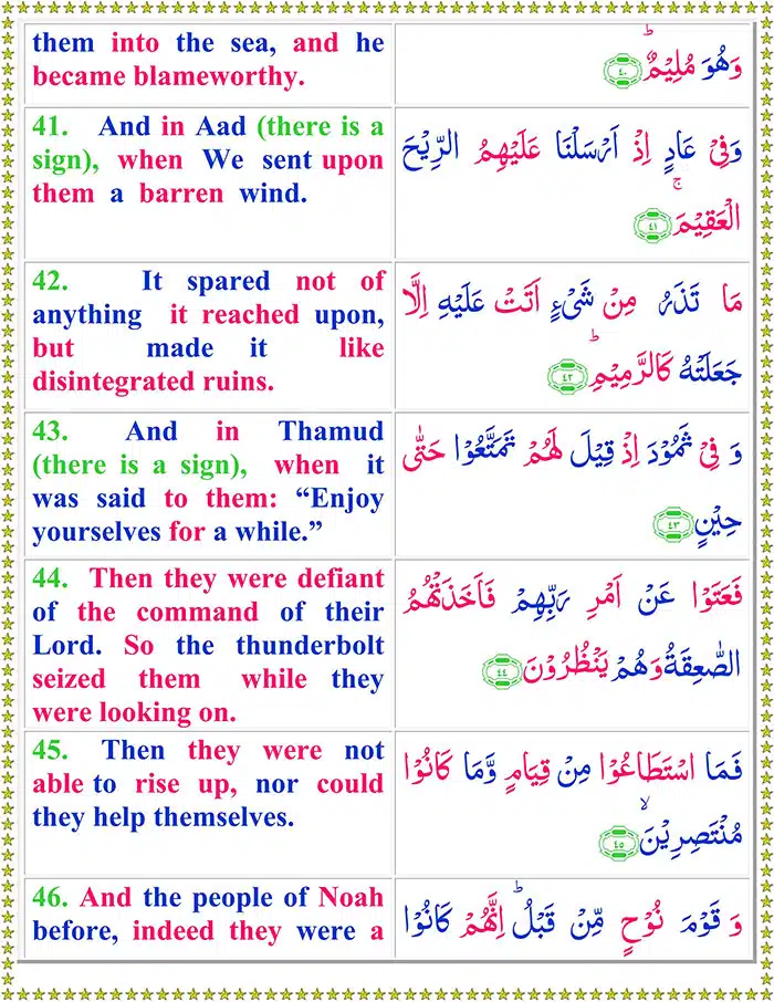 Surah Adh Dhariyat with English Translation Read Surah-Az-Zariyat Online