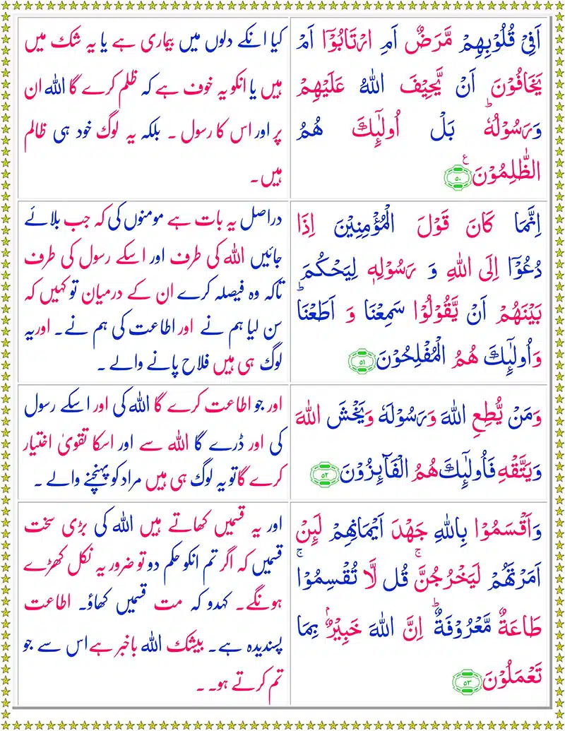 Surah Noor with Urdu Translation