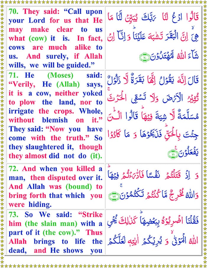 Surah Al Baqarah with English Translation