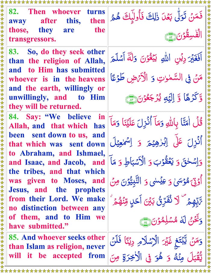 Surah Al Imran with English Translation