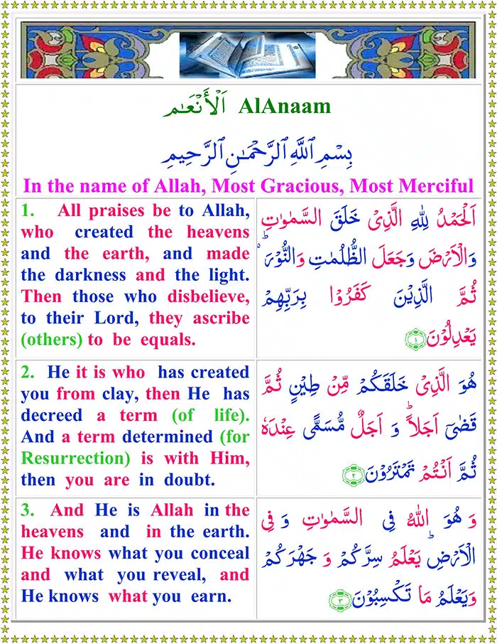 Surah Al An'am with English Translation