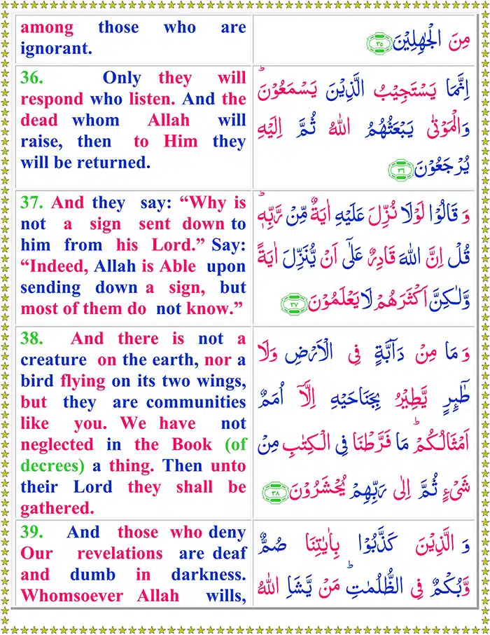 Surah Al An'am with English Translation