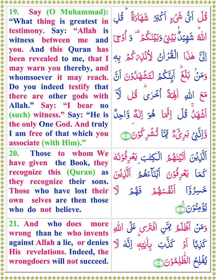 Surah Al An'am with English Translation