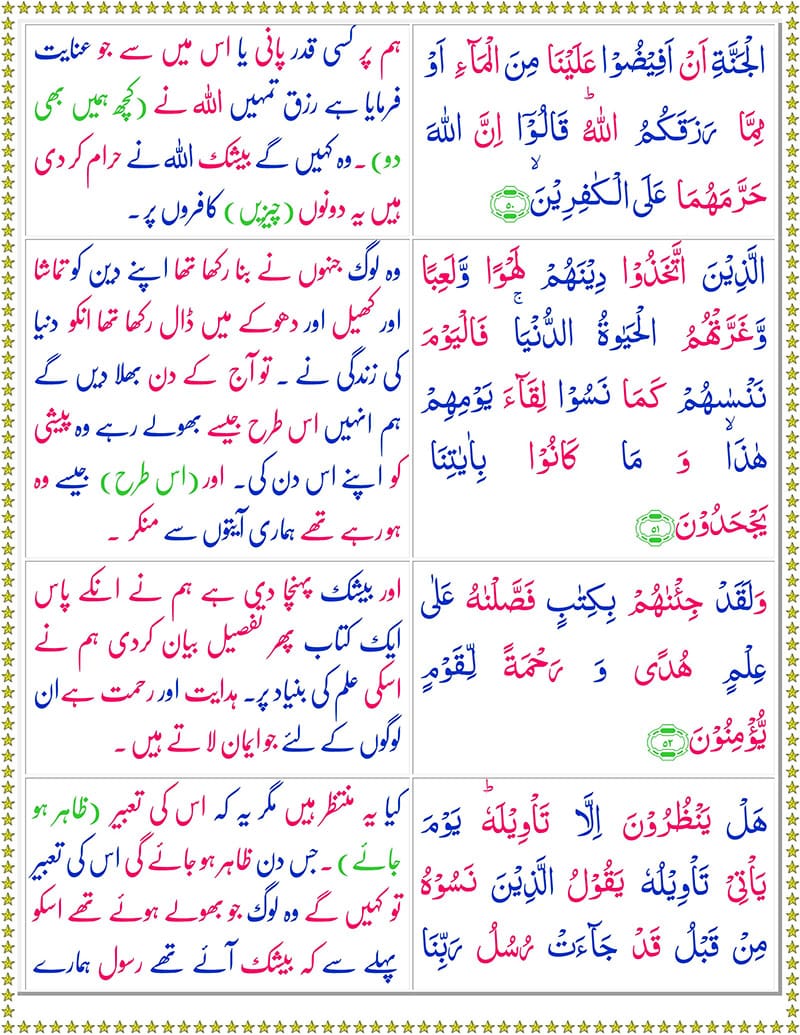 Surah Al Araf with Urdu Translation