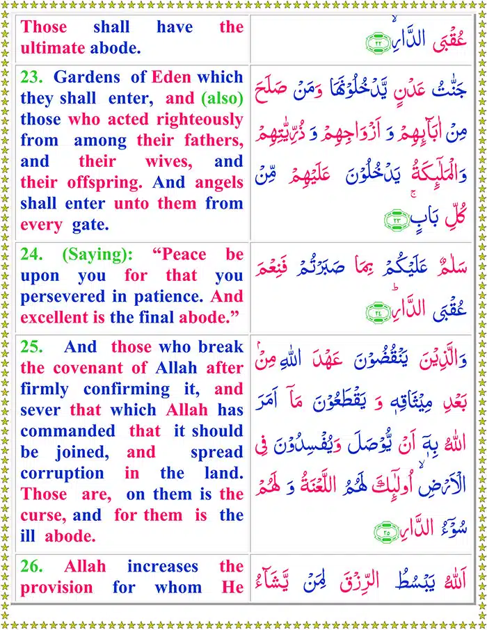 Surah Ar-R'ad with English Translation