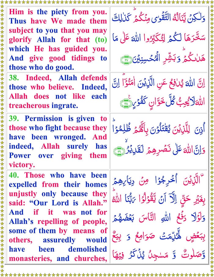 Surah Al Hajj with English Translation