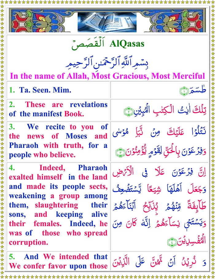 surah al qasas with english translation