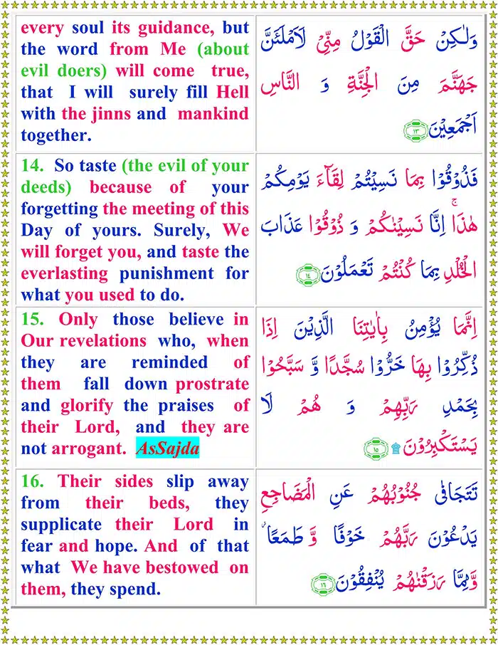 Read Surah-As-Sajdah Online