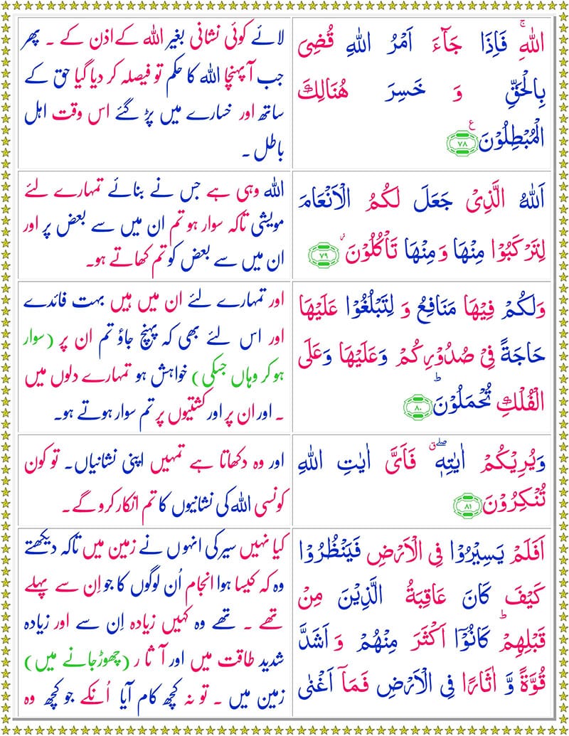 Read Surah Al-Momin Online