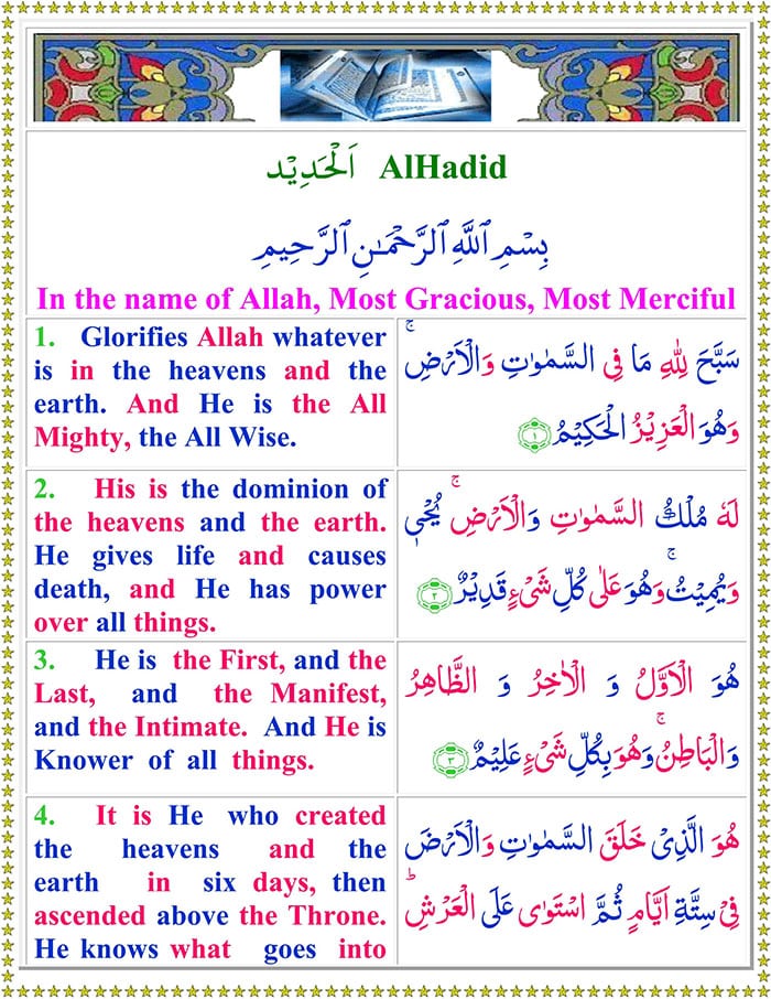 Read Surah Al-Hadid Online