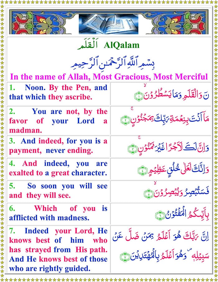 Read Surah Al-Qalam Online 
