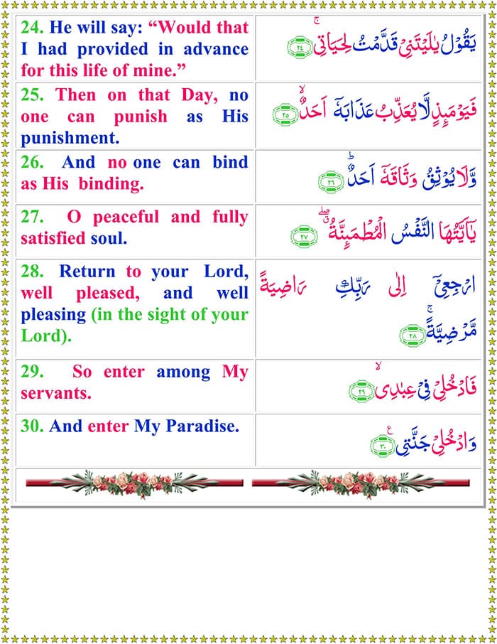 Surah Al Fajr with English Translation | Surah Fajr PDF | Surah Al Fajr in English