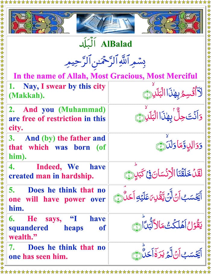 Read Surah-Al-Balad Online