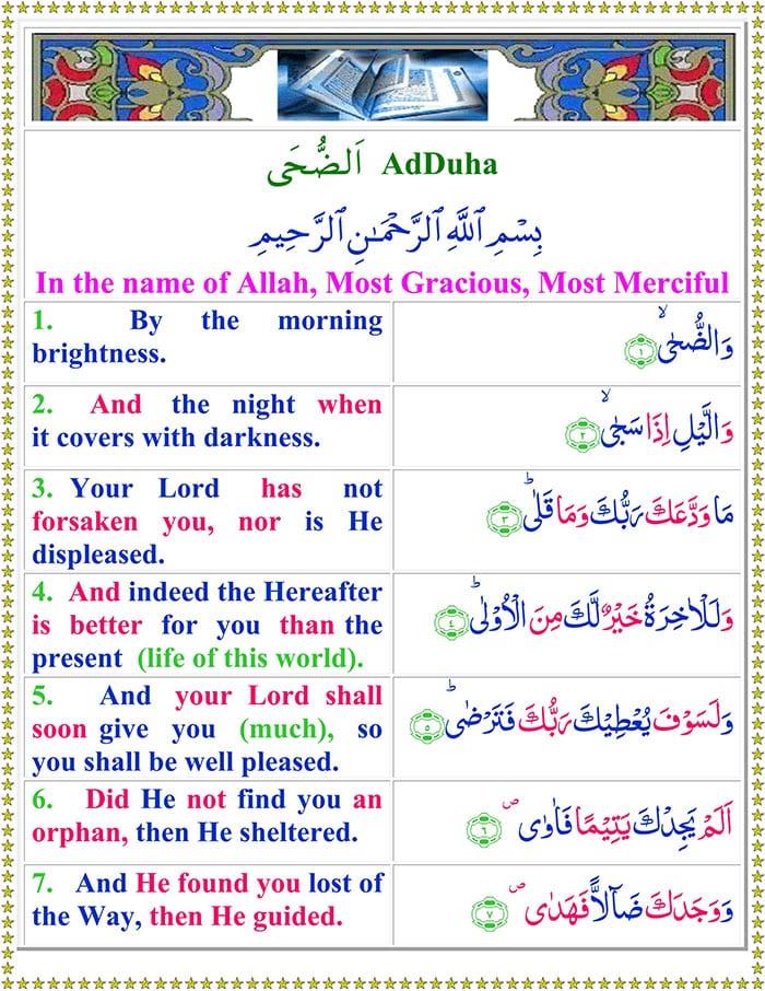 surah ad duha with english translation