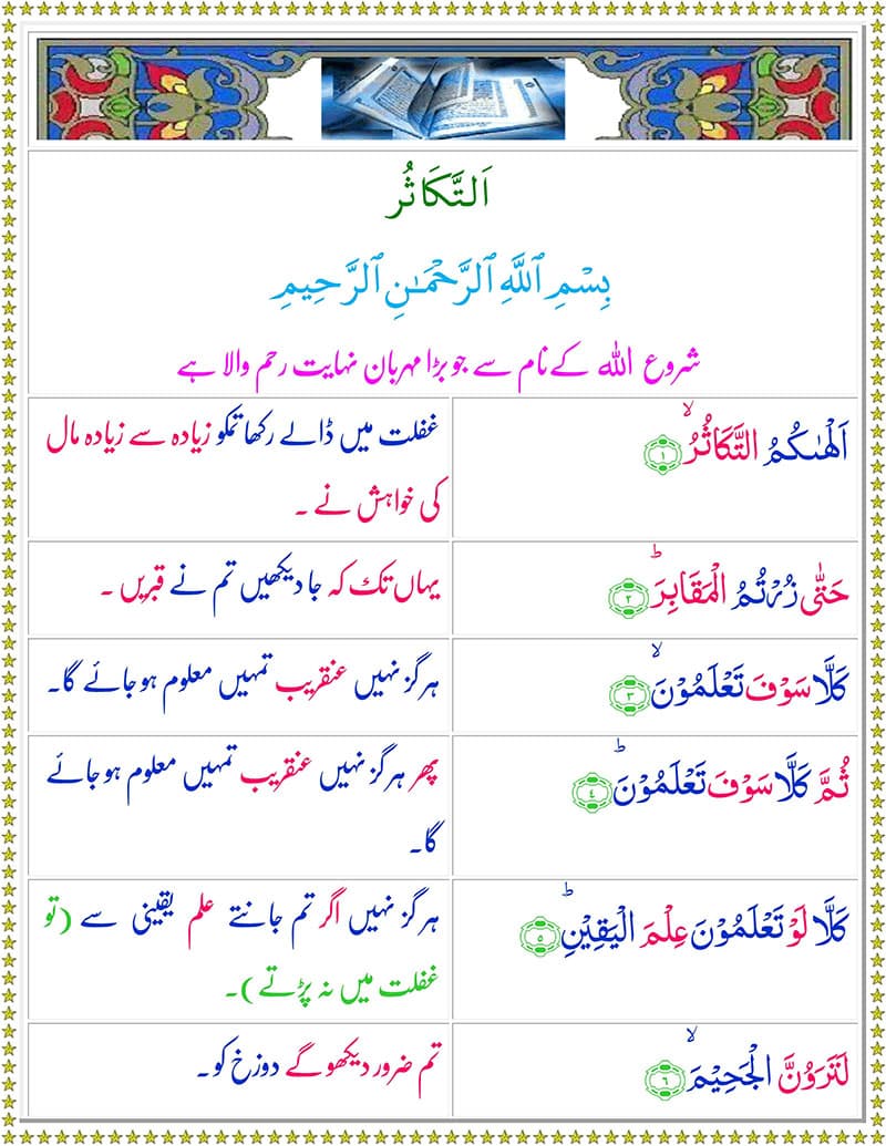 Read Surah Al-Takathur Online