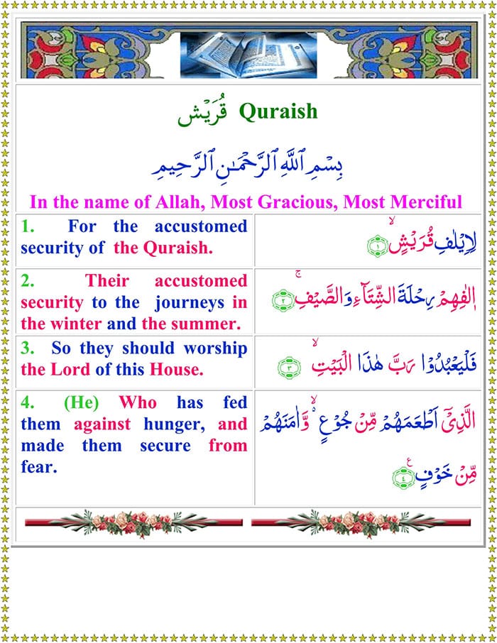Read Surah-Al-Quresh Online