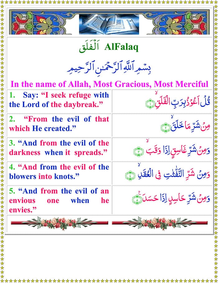 Read Surah Al-Falaq Online